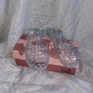 NWOT Clear Jelly Sandals sz 9